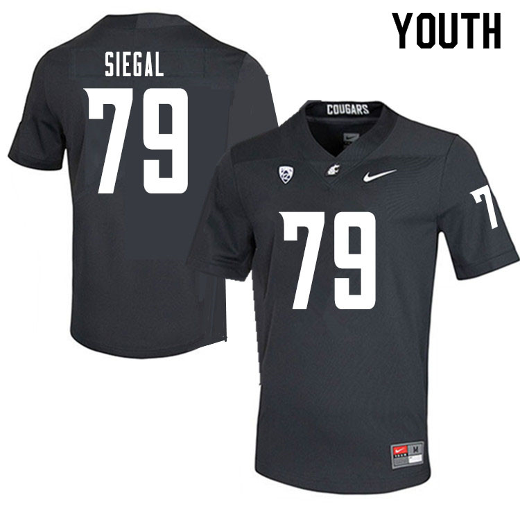Youth #79 Jake Siegal Washington State Cougars College Football Jerseys Sale-Charcoal